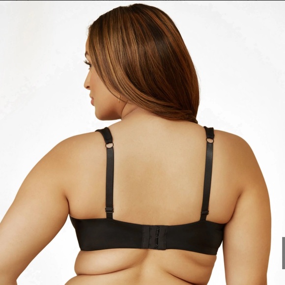 Ashley Stewart Black Full Coverage Micro Underwired Lace T-Shirt Bra 46D - Picture 2 of 12